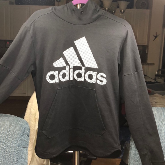 adidas Tops - Adidas Black long sleeved hooded thin sweatshirt
